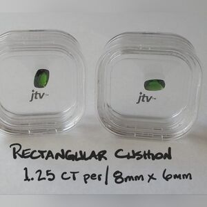 JTV Green Rectangular Cushion Gemstone Pair